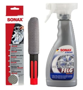 SONAX XTREME ZESTAW DO CZESZCZENIA FELG GĄBKA SZCZOTKA